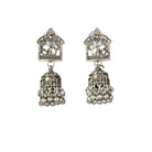 "Intricately crafted oxidized long necklace set with a detailed elephant design, perfect for festivals."
