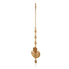 Traditional gold-tone maang tika with a golden finish, ideal for festive and elegant hairstyles.
